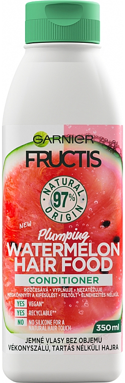 Odżywka do włosów ułatwiająca rozczesywanie - Garnier Fructis Hair Food Plumping Watermelon Conditioner — Zdjęcie N1