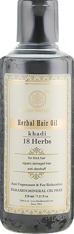 Naturalny olejek do włosów 18 ziół - Khadi Natural Ayurvedic Herbal 18 Herbs Hair Oil