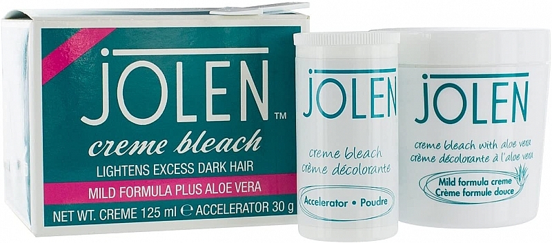 Zestaw - Jolen Bleach Cream Mild Formula With Aloe Vera (cr/125ml + poudre/30g) — Zdjęcie N2