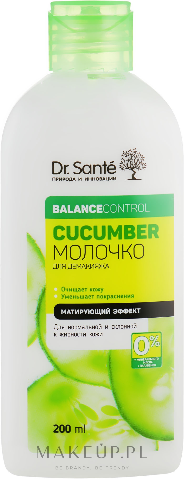 Ogórkowe mleczko normalizujące do demakijażu - Dr Sante Cucumber Balance Control — Zdjęcie 200 ml