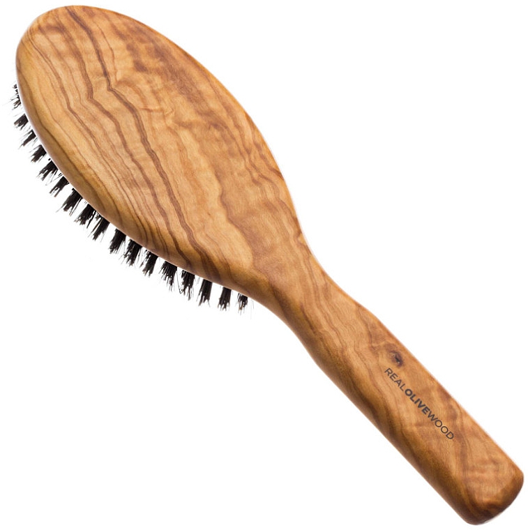 Pędzel do stylizacji włosów z drewna oliwnego z włosiem dzika - Hydrea London Olive Wood Styling Hair Brush Pure Boar Bristle — Zdjęcie N2