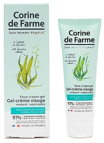 Krem-żel do twarzy z ekstraktem ze spiruliny - Corine De Farme Spirulina Moisturizes Cream-Gel — Zdjęcie N1