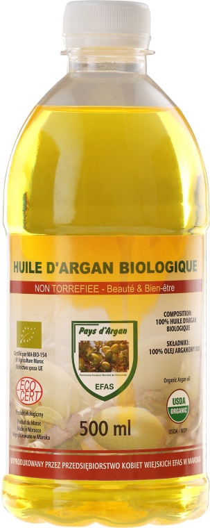 Kosmetyczny olej arganowy 100% w plastikowej butelce - Efas Argan Oil — Zdjęcie N3