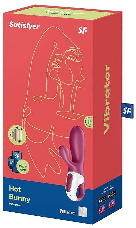 Wibrator króliczek, bordowy - Satisfyer Hot Bunny Connect App — Zdjęcie N3