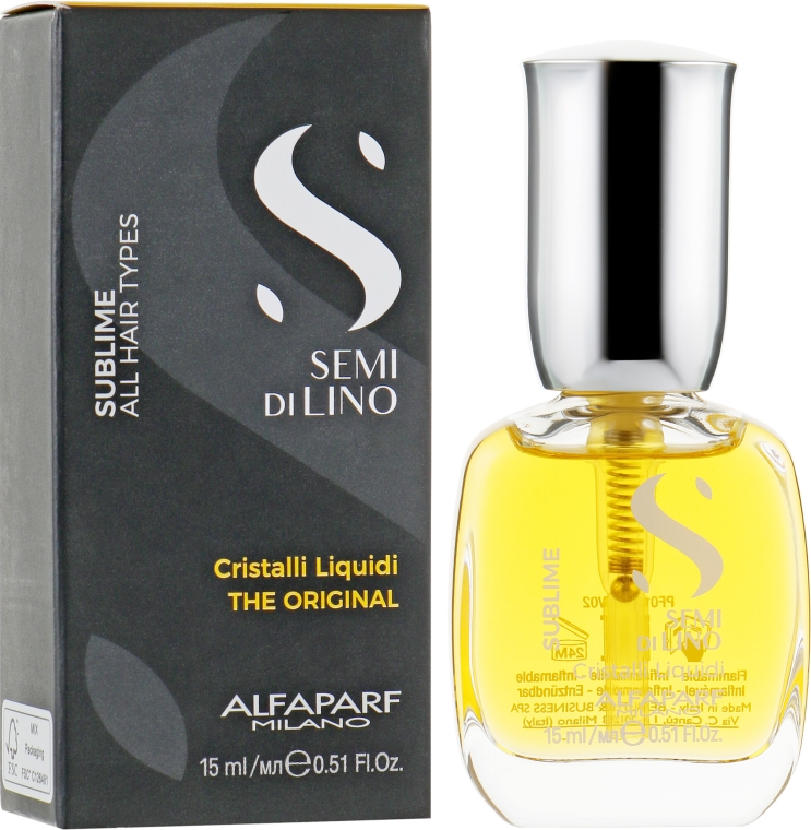 Nabłyszczające serum do włosów Płynne kryształki - Alfaparf Semi di Lino Sublime Cristalli Liquidi — фото N3