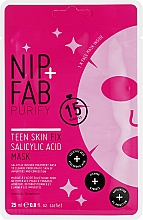 Kup Maska w płachcie z kwasem salicylowym do cery trądzikowej i z niedoskonałościami - NIP+FAB Purify Teen Skin Fix Salicylic Acid Sheet Mask