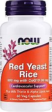 Suplement diety Czerwony ryż drożdżowy z koenzymem Q10, 600 mg - Now Foods Red Yeast Rice With CoQ10, 600mg — Zdjęcie N1