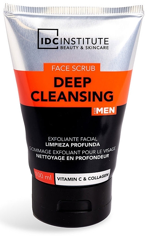 Peeling do twarzy dla mężczyzn - IDC Institute Deep Cleansing Vitamin C & Collagen Men Face Scrub — Zdjęcie N1