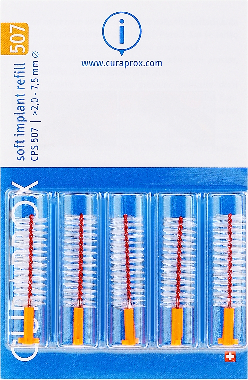 Szczoteczki międzyzębowe do implantów, CPS 507, 5 szt - Curaprox Soft Implant  — Zdjęcie N1