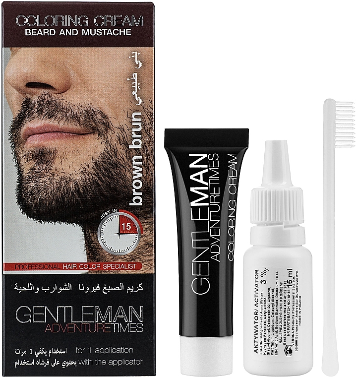 Kremowa farba do brody i wąsów - Verona Laboratories Gentleman Coloring Cream