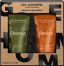 Zestaw - Grace Cole GC Homme Grooming Relax And Refresh (sh/gel/50ml + h/wash/50ml + sponge/1pc)  — Zdjęcie N1