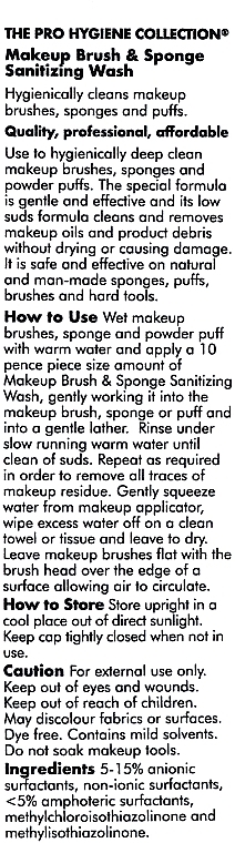 Środek czyszczący do pędzli i gąbek do makijażu - The Pro Hygiene Collection Make-Up Brush & Sponge Sanitizing Wash (z dozownikiem) — Zdjęcie N2