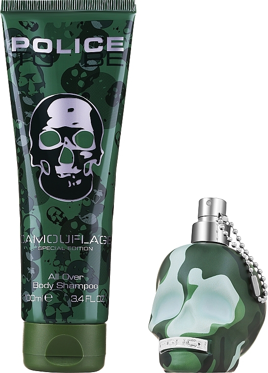 Police To Be Camouflage - Zestaw (edt/40ml + b/shamp/100ml) — Zdjęcie N2