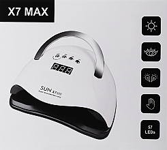 Lampa do manicure, biało-czarna - Lewer Sun X7 Max Super Sunuvled Nail Lamp — Zdjęcie N2