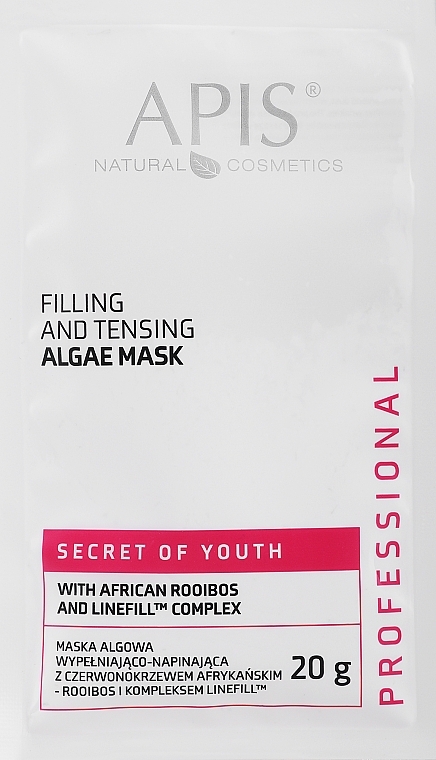 Wypełniająco-napinająca maska algowa z sezamem i kompleksem Linefill - APIS Professional Sekret młodości — Zdjęcie N1