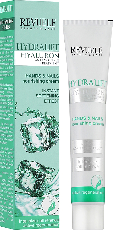 Nawilżający krem do rąk i paznokci - Revuele Hydralift Hyaluron Hands And Nails Nourishing Cream — Zdjęcie N2