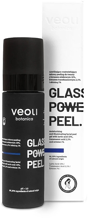 Nawilżający i rozświetlający żel peelingujący do twarzy - Veoli Botanica Glass Skin Power Peel — Zdjęcie N1