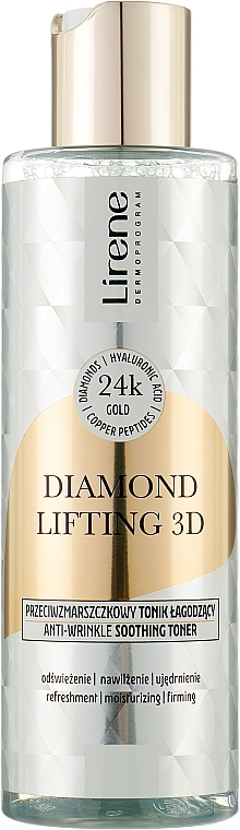 Przeciwzmarszczkowy tonik łagodzący - Lirene Diamond lifting 3D Tonic — Zdjęcie N1
