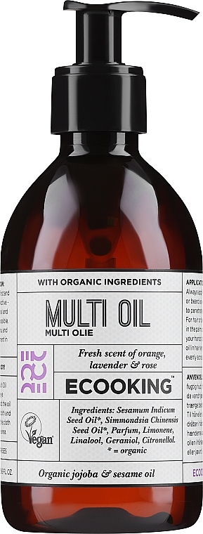 Wielofunkcyjny olejek o zapachu pomarańczy, lawendy i róży - Ecooking Multi Oil — Zdjęcie N1