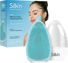 Kup Szczotka do mycia twarzy, niebieska - Silk'n Bright Silicone Light Blue Facial Cleansing Brush
