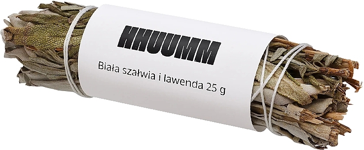 Kadzidło w postaci pęczka białej szałwii i liści lawendy - Hhuumm  — Zdjęcie N2