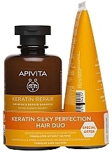 Kup Zestaw - Apivita Keratin Silky Perfection Hair Duo Set (shmp 250 ml + cond 150 ml)