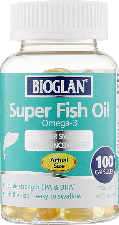 Omega-3 + kapsułki z olejem rybim - Bioglan Omega-3 Super Fish Oil — Zdjęcie N1