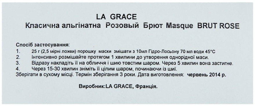 Odmładzająca maska algowa do twarzy - La Grace Masque Brut Rose — Zdjęcie N2