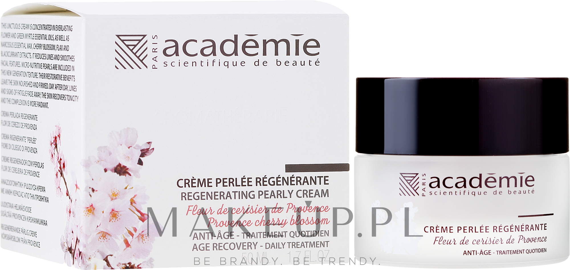Regenerujący perłowy krem do twarzy z kwiatem wiśni prowansalskiej - Académie Regenerating Pearly Cream — Zdjęcie 50 ml