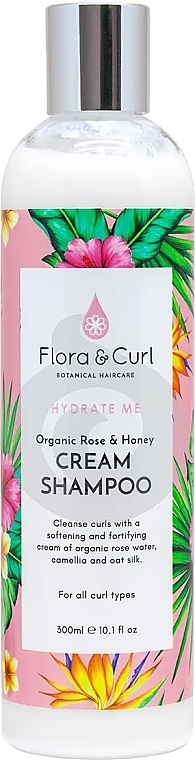 Kremowy szampon z wodą różaną i miodem - Flora & Curl Hydrate Me Rose & Honey Cream Shampoo — Zdjęcie N1