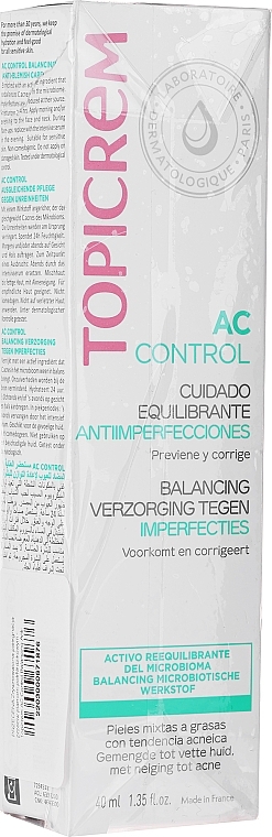 PRZECENA! Zrównoważona pielęgnacja przeciw plamom potrądzikowym - Topicrem AC Control Balancing Anti-Blemish Care * — Zdjęcie N1