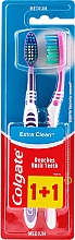 Średnio twarda szczoteczka do zębów Extra Clean, fioletowa + różowa - Colgate Extra Clean Medium — Zdjęcie N1