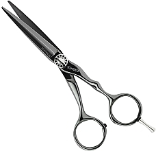Nożyczki fryzjerskie proste, 90018, czarne - Tondeo Premium Line Mythos Black Offset 5.5" Conblade — Zdjęcie N1