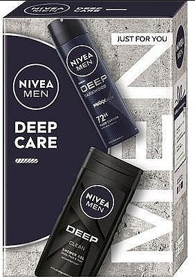 Zestaw - NIVEA Men  Deep Care (deo/150ml + sh/gel/250ml) — Zdjęcie N1