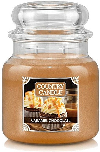 Świeca zapachowa w słoiku - Country Candle Caramel Chocolate — Zdjęcie N1