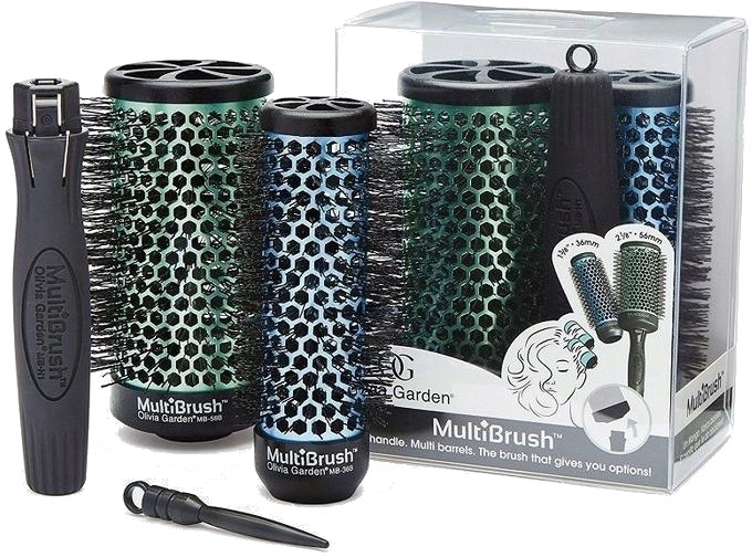 Zestaw szczotek do włosów 36 i 56 mm z wyjmowaną rączką - Olivia Garden Multi Brush Kit — Zdjęcie N1