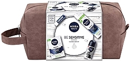 Zestaw - NIVEA MEN Be Sensitive Calming Care Set (sh/gel/200ml + ash/balm/100ml + deo/roll/50ml + pouch) — Zdjęcie N1
