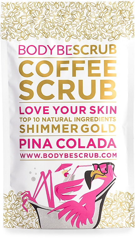 Peeling kawowy do ciała z delikatnym połyskującym efektem Piña Colada - Bodybe Coffee Scrub Love Your Skin Shimmer Gold Piña Colada — Zdjęcie N1