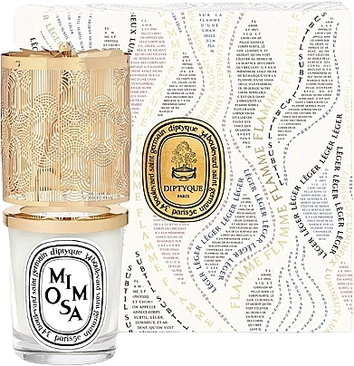Zestaw - Diptyque Mimosa Candle Lantern Holiday Gift Set (candle/190g + acc/1pc) — Zdjęcie N2