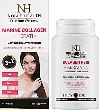 Kolagen rybi + keratyna na włosy, skórę i paznokcie - Noble Health Kolagen + Ceratin — Zdjęcie N2