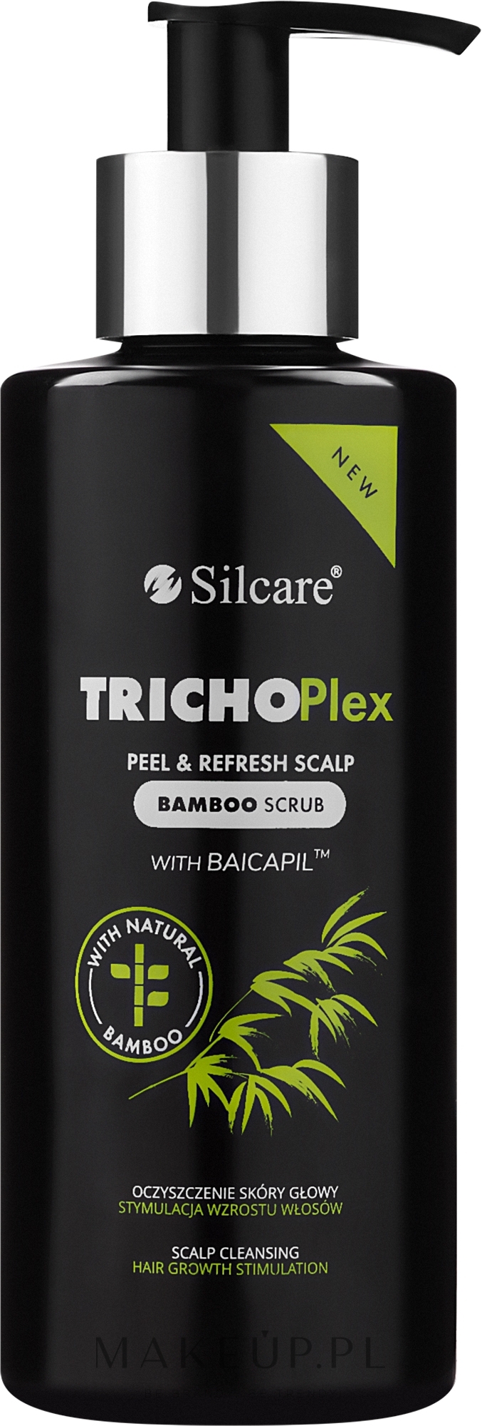 Bambusowy peeling do pielęgnacji skóry głowy - Silcare TrichoPlex Peel&Refresh Scalp Bamboo Scrub — Zdjęcie 250 ml