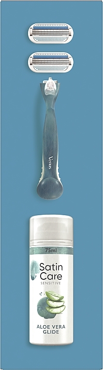 Zestaw - Gillette Venus Smooth (razor/1pc + refil/2pcs + shave/gel/75ml)  — Zdjęcie N2