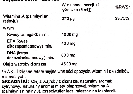 Suplement diety w postaci tranu z wątroby dorsza o smaku cytrusowo-miętowym - Osavi Cod Liver Oil 1000 Mg Omega 3 — Zdjęcie N2