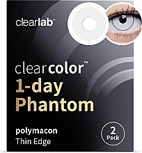 Jednodniowe kolorowe soczewki kontaktowe White Out, 2 sztuki - Clearlab ClearColor 1-Day Phantom — Zdjęcie N1