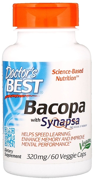 Bakopa drobnolistna w kapsułkach - Doctor's Best Bacopa with Synapsa — Zdjęcie N1