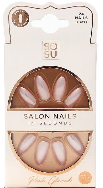 Zestaw sztucznych paznokci - Sosu by SJ Salon Nails In Seconds Pink Glazed — Zdjęcie N1