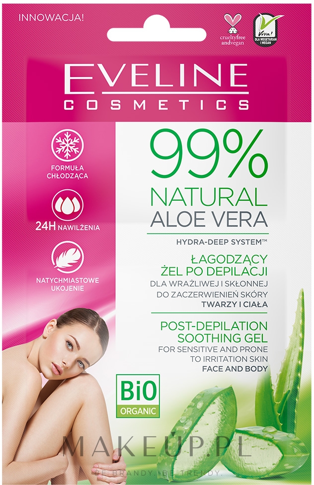 Żel po depilacji - Eveline Cosmetics 99% Aloe Vera Gel  — Zdjęcie 2 x 5 ml