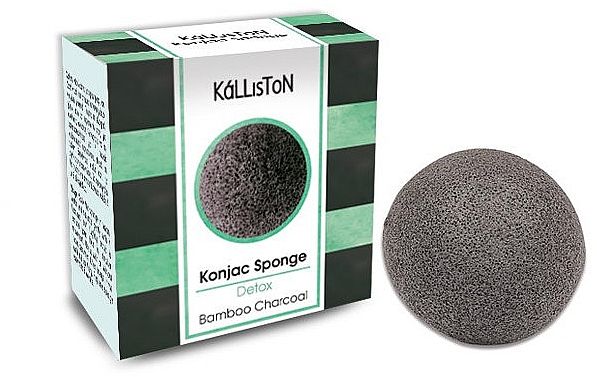 Gąbka Konjac z węglem - Kalliston Konjac Sponge With Charcoal — Zdjęcie N1