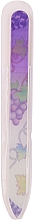 Szklany pilnik do paznokci z kwiatowym nadrukiem, fioletowy - Tools For Beauty Glass Nail File With Flower Printed — Zdjęcie N1