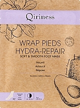 Łagodząca i wygładzająca maska do stóp, naturalna formuła - Qiriness Wrap Pieds Hydra-Repair Soft & Smooth Foot Mask — Zdjęcie N1